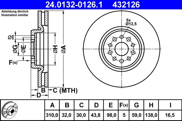 ATE 24.0132-0126.1 - Bremžu diski autospares.lv