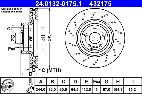 ATE 24.0132-0175.1 - Bremžu diski www.autospares.lv