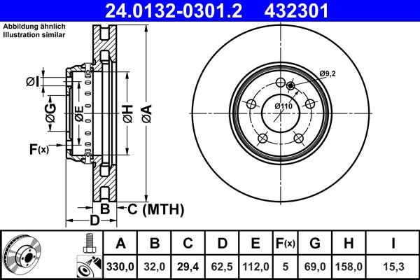 ATE 24.0132-0301.2 - Bremžu diski www.autospares.lv