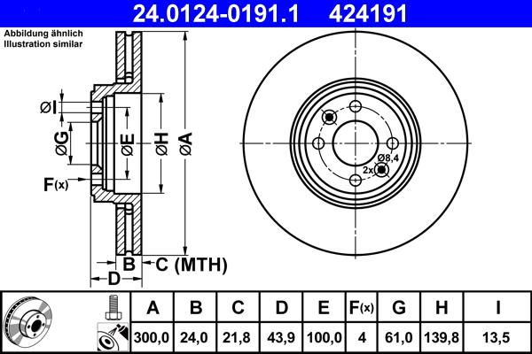 ATE 24.0124-0191.1 - Bremžu diski www.autospares.lv