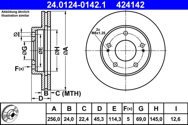 ATE 24.0124-0142.1 - Bremžu diski www.autospares.lv