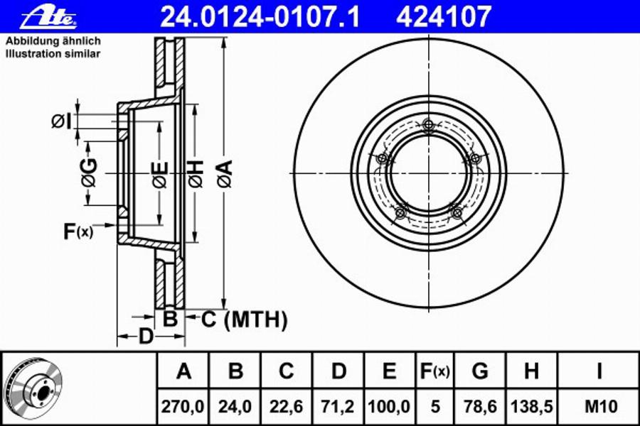 ATE 24012401071 - Bremžu diski www.autospares.lv