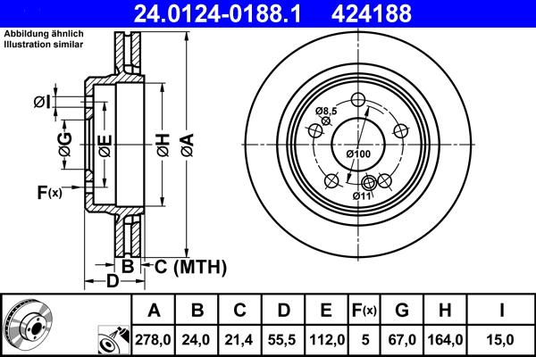 ATE 24.0124-0188.1 - Bremžu diski www.autospares.lv