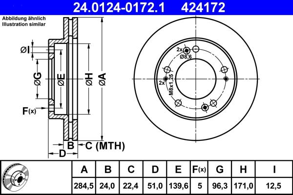 ATE 24.0124-0172.1 - Bremžu diski www.autospares.lv