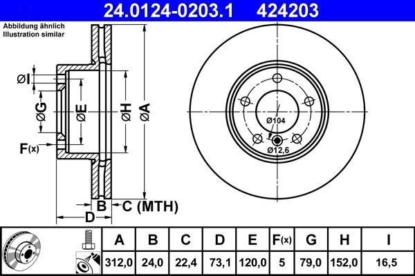 ATE 24.0124-0203.1 - Bremžu diski www.autospares.lv