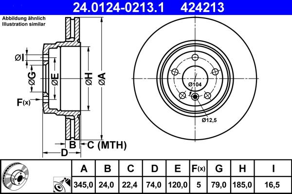 ATE 24.0124-0213.1 - Bremžu diski www.autospares.lv