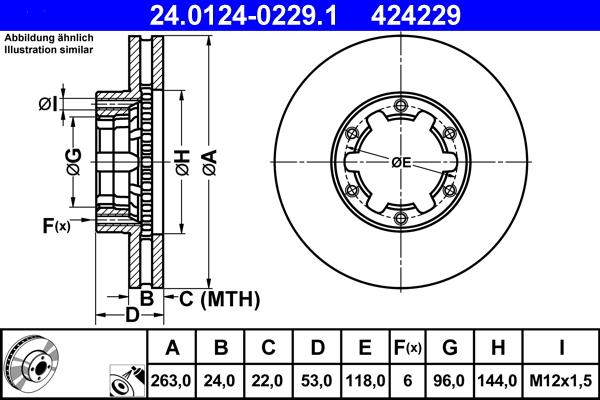 ATE 24.0124-0229.1 - Bremžu diski autospares.lv