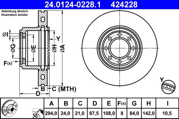 ATE 24.0124-0228.1 - Bremžu diski www.autospares.lv