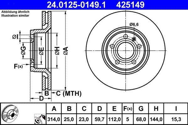 ATE 24.0125-0149.1 - Bremžu diski www.autospares.lv