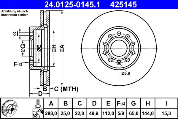 ATE 24.0125-0145.1 - Bremžu diski www.autospares.lv