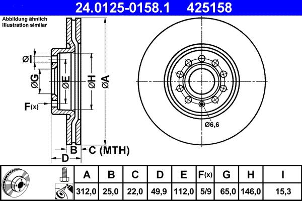 ATE 24.0125-0158.1 - Тормозной диск www.autospares.lv