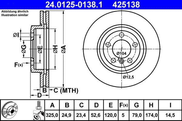 ATE 24.0125-0138.1 - Bremžu diski www.autospares.lv