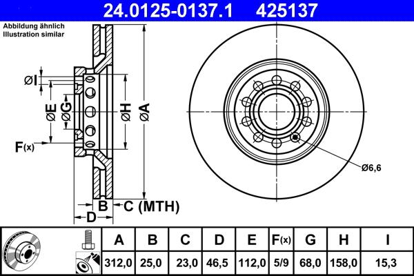 ATE 24.0125-0137.1 - Тормозной диск www.autospares.lv