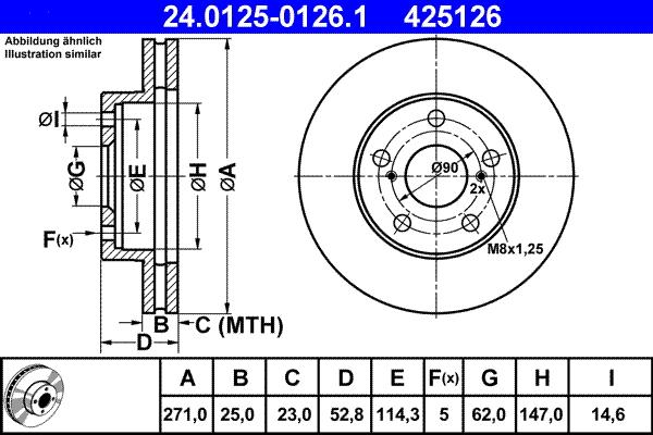 ATE 24.0125-0126.1 - Bremžu diski autospares.lv