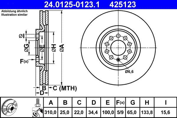 ATE 24.0125-0123.1 - Bremžu diski www.autospares.lv