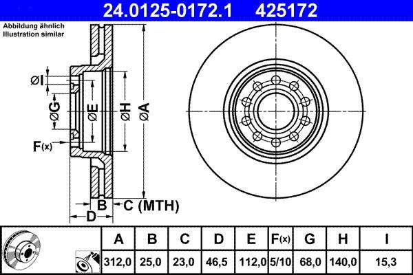 ATE 24.0125-0172.1 - Bremžu diski www.autospares.lv