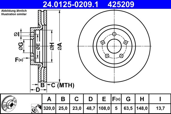 ATE 24.0125-0209.1 - Bremžu diski www.autospares.lv