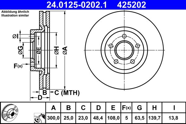 ATE 24.0125-0202.1 - Brake Disc www.autospares.lv