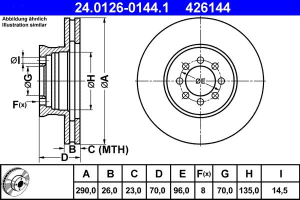 ATE 24.0126-0144.1 - Bremžu diski www.autospares.lv