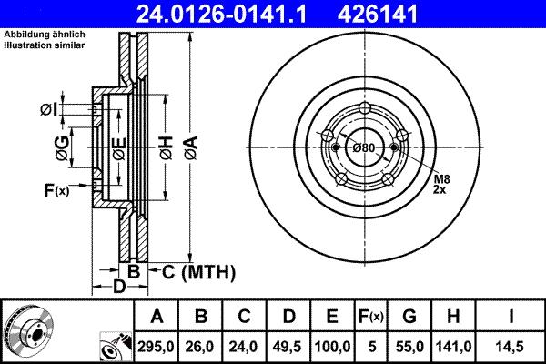 ATE 24.0126-0141.1 - Bremžu diski www.autospares.lv