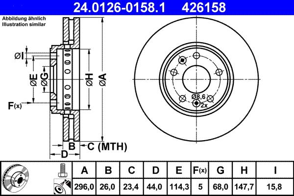 ATE 24.0126-0158.1 - Bremžu diski www.autospares.lv