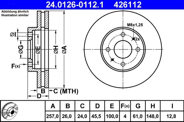 ATE 24.0126-0112.1 - Bremžu diski www.autospares.lv