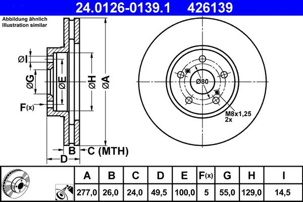 ATE 24.0126-0139.1 - Тормозной диск www.autospares.lv