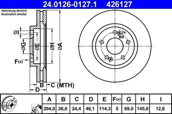 ATE 24.0126-0127.1 - Bremžu diski www.autospares.lv