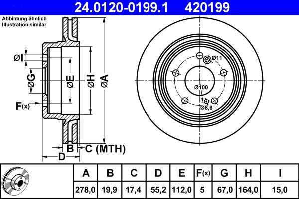 ATE 24.0120-0199.1 - Bremžu diski www.autospares.lv