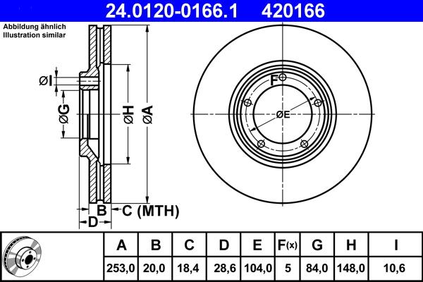 ATE 24.0120-0166.1 - Brake Disc www.autospares.lv