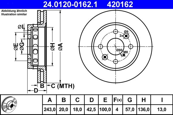 ATE 24.0120-0162.1 - Bremžu diski www.autospares.lv