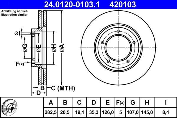 ATE 24.0120-0103.1 - Bremžu diski www.autospares.lv