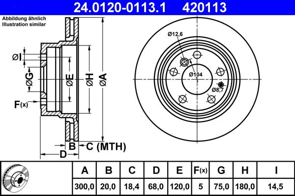 ATE 24.0120-0113.1 - Bremžu diski autospares.lv