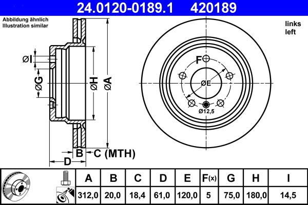 ATE 24.0120-0189.1 - Bremžu diski www.autospares.lv