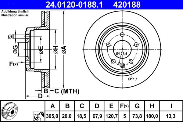 ATE 24.0120-0188.1 - Bremžu diski www.autospares.lv