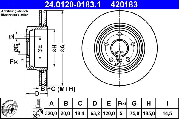 ATE 24.0120-0183.1 - Bremžu diski www.autospares.lv