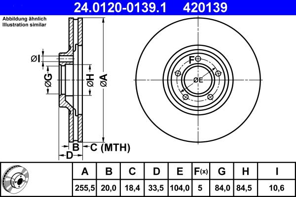 ATE 24.0120-0139.1 - Bremžu diski www.autospares.lv