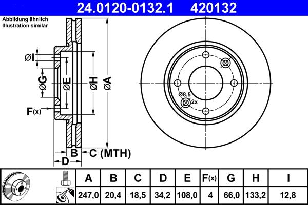 ATE 24.0120-0132.1 - Brake Disc www.autospares.lv