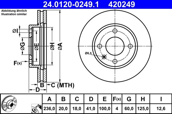 ATE 24.0120-0249.1 - Bremžu diski www.autospares.lv