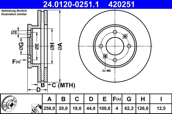 ATE 24.0120-0251.1 - Bremžu diski www.autospares.lv