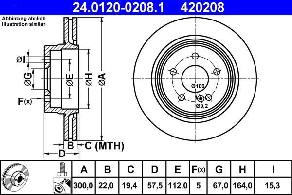 ATE 24.0120-0208.1 - Bremžu diski www.autospares.lv