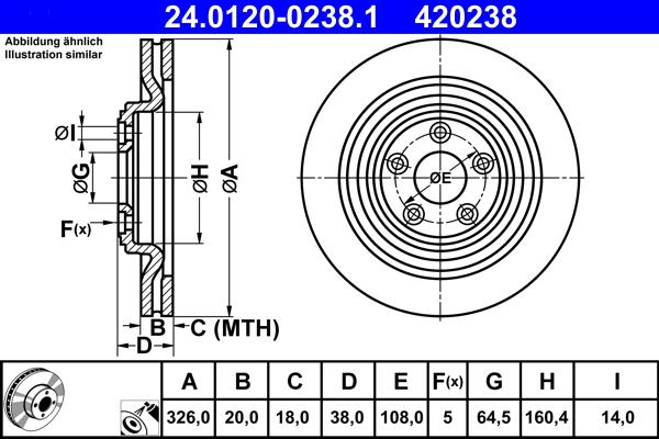 ATE 24.0120-0238.1 - Bremžu diski www.autospares.lv