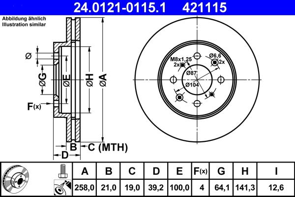 ATE 24.0121-0115.1 - Bremžu diski www.autospares.lv