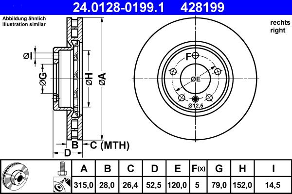 ATE 24.0128-0199.1 - Bremžu diski www.autospares.lv