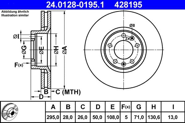 ATE 24.0128-0195.1 - Bremžu diski www.autospares.lv