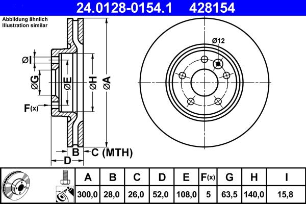 ATE 24.0128-0154.1 - Bremžu diski www.autospares.lv