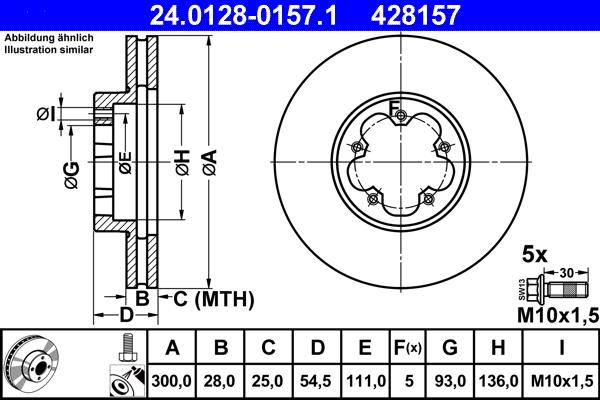 ATE 24.0128-0157.1 - Bremžu diski www.autospares.lv