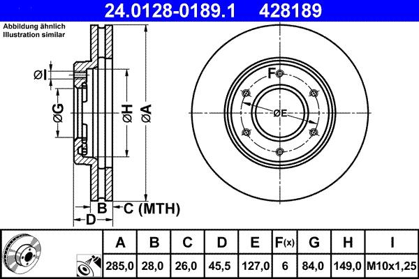 ATE 24.0128-0189.1 - Bremžu diski www.autospares.lv