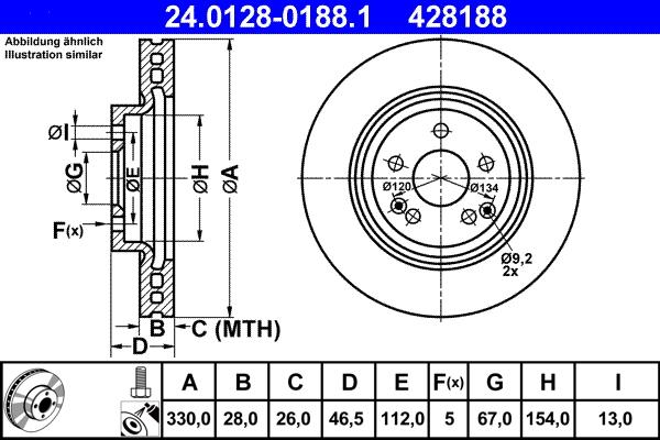 ATE 24.0128-0188.1 - Bremžu diski www.autospares.lv