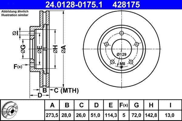 ATE 24.0128-0175.1 - Bremžu diski www.autospares.lv